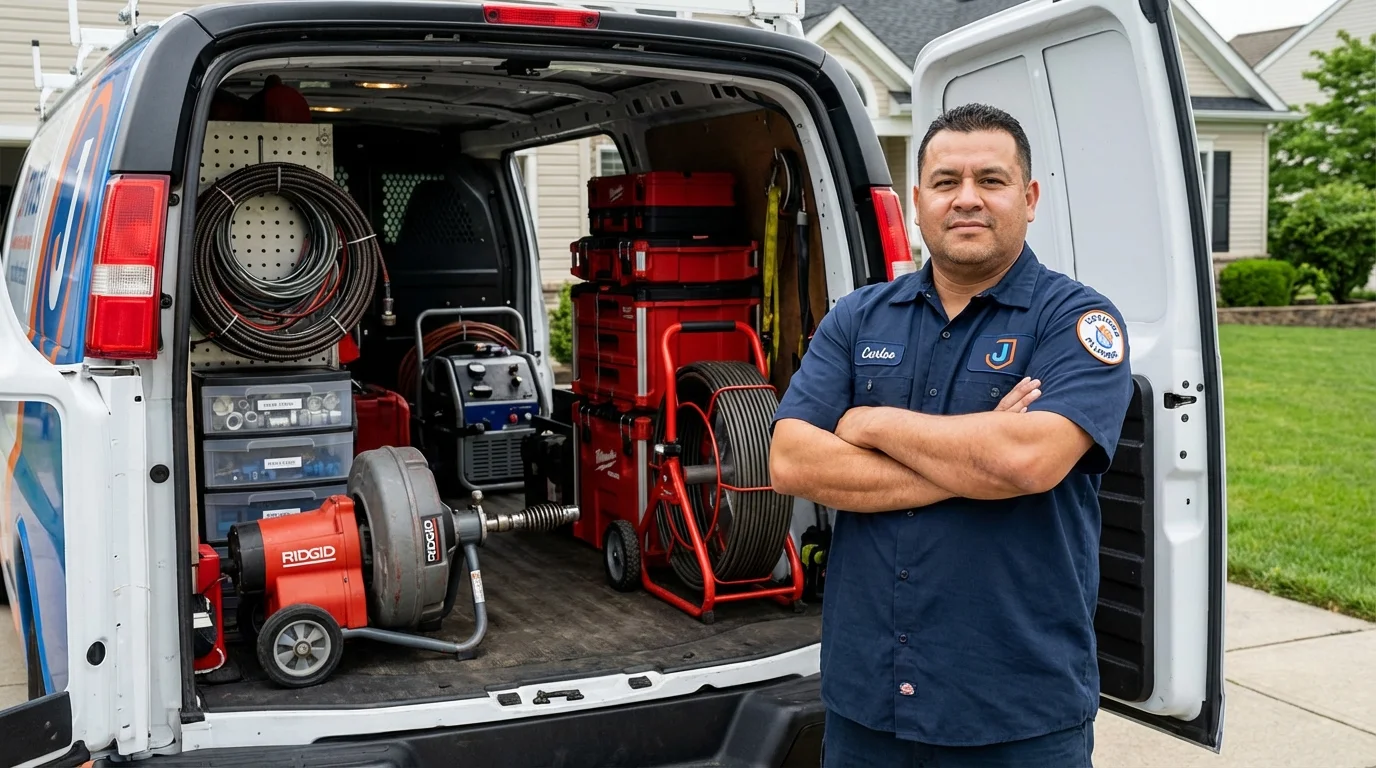 Professional drain cleaning equipment and Johns Plumbing LLC plumber in Sandersville