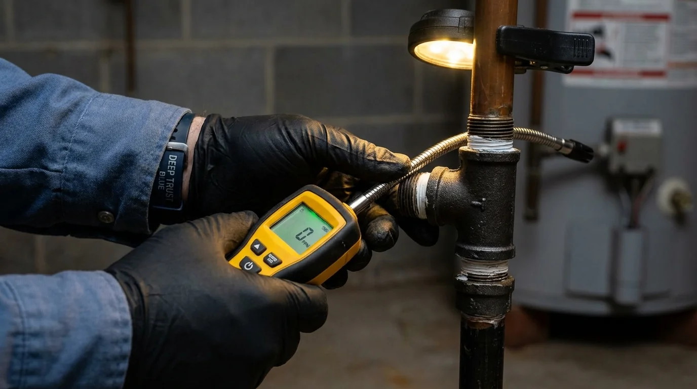 Gas leak detection with electronic sniffer by Johns Plumbing LLC in Sandersville